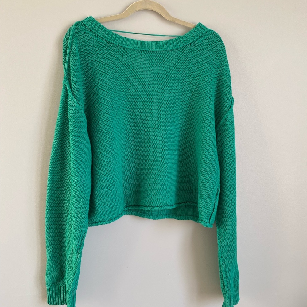 Free people green sweater